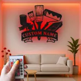 Personalized Painter Tools Sign | LED Metal Wall Art for Paint Shop | Custom Name Decor for Painting Contractor Gift