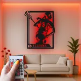 Custom Lacrosse Player Led Light Metal Wall Art Personalized Gift for Lacrosse Enthusiasts Game Room Sports Decor