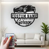 Cartel de metal LED personalizado para garaje de coches deportivos, regalo para entusiastas de los coches, decoración de man cave