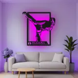Insegna in metallo personalizzata con luce LED per artisti marziali, regalo personalizzato per appassionati di karate, decorazione per palestra o dojo