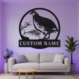 Cartel de metal personalizado de codorniz de California | Arte mural retroiluminado con LED | Decoración personalizada para cabañas | Regalo de vida silvestre para amantes de la naturaleza