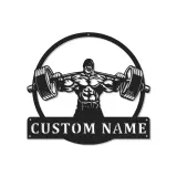 Custom Bodybuilder Weightlifting Led Light Metal Wall Art Gym Decor Gift for Fitness Enthusiasts Home Gym Wall Accent