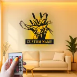 Décoration murale en métal personnalisée avec un canard dans des roseaux en rétroéclairage - Cadeau personnalisé pour les amoureux de la nature, décoration de cabane ou de chalet