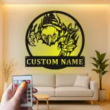 Custom Eagle with Wrench Led Light Metal Wall Art Patriotic Gift for Mechanics Garage Decor