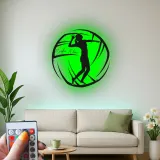 Insegna in metallo personalizzata con luce LED per giocatore di pallavolo - Regalo per atleti e appassionati di sport