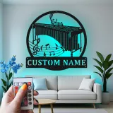 Arte Murale LED Personalizzata per Marimba | Insegna in Metallo Musicale Personalizzata | Regalo per Musicista e Decorazione per Studio