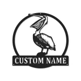 Custom Pelican Led Light Metal Wall Art Personalized Beach House Gift Coastal Decor for Living Room 1