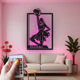 Personalisierte Cheerleader LED-beleuchtete Metall-Wandkunst – Geschenk für Cheer-Teamzimmer oder Spielzimmer-Deko