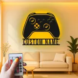 Personalisierte Gamer-Tag LED-Schild | Individuelle Spielcontroller Metall-Wandkunst | Videospiel Raum Dekoration für Teenager | RGB hinterleuchtetes Gaming-Setup