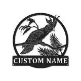 Cartel de metal personalizado de Cockatoo con luz LED Regalo para amante de aves Decoración de sala de estar o patio