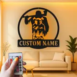 Custom Lumberjack Metal Sign | LED Mountain Wall Art | Personalized Outdoorsman Gift for Rustic Cabin Decor