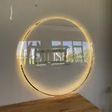 Custom LED Backlit Round Acrylic Business Sign | Personalized 3D Logo | Premium Office & Salon Wall Decor