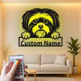 Insegna in metallo LED personalizzata per Shih Tzu - Regalo per amanti dei cani - Decorazione per soggiorno 2
