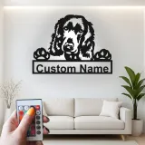 Cartel de metal LED personalizado de Cocker Spaniel - Regalo para amantes de los perros - Decoración para el salón
