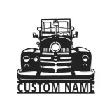 Personalisierte Vintage-Truck LED-Licht Metall-Wandkunst Geschenk für Auto-Enthusiasten Garagen-Dekor