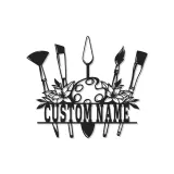 Insegna in metallo personalizzata con luce LED a forma di tavolozza per artisti regalo personalizzato per pittori, decorazione per studio o sala d'arte