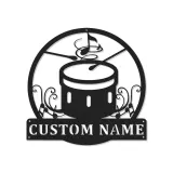 Insegna in metallo LED a forma di tamburo personalizzata Regalo per musicisti Decorazione per sala musica per batteristi