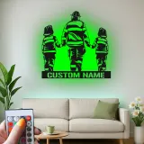 Personalized Firefighter Metal Sign | Custom Fireman LED Wall Art | First Responder Family Gift | Firehouse Home Decor