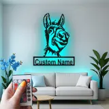 Personalisierte LED-Metall-Wandkunst mit Esel – Geschenk mit Bauernhoftier, rustikale Wohnkultur für Tierliebhaber
