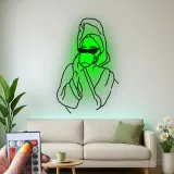 Chic Spa Day Frau LED Licht Metall-Wandkunst Einzigartiges Geschenk für Sie Badezimmer oder Spa-Dekoration
