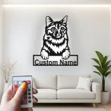 Insegna in metallo personalizzata con luce LED per gatti - Regalo per amanti dei gatti, decorazione per soggiorno o camera da letto