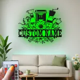Insegna in metallo personalizzata con luce LED per macchina da caffè, regalo per amanti del caffè, decorazione per cucina e caffè