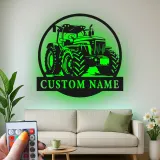 Insegna in metallo LED personalizzata a forma di trattore - Regalo per agricoltori, decorazione rustica per fattoria 1