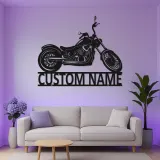 Custom Cruiser Motorcycle LED Metal Sign | Laser Cut Steel Garage Decor | Personalized Biker Gift | Lighted Wall Art