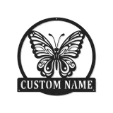 Personalisierte Schmetterling LED Metall-Wandkunst Geschenk für Naturfreunde Schlafzimmer oder Garten Dekoration