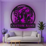 Décoration murale en métal personnalisée avec lumière LED hommage militaire, cadeau patriotique pour vétérans, décoration de bureau ou de salon