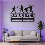 Custom Fencing Metal Wall Art | Personalized LED Name Sign for Athlete | Fencer Gift & Sports Team Decor