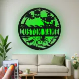 Personalized Pirate Ship Sign | Custom Name LED Metal Wall Art | Nautical Nursery Decor for Kids Room | Skull & Octopus Treasure Art