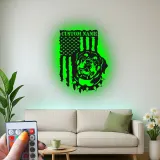 Rottweiler Metal Wall Art | Personalized LED Name Sign | Patriotic American Flag Decor | Custom Dog Lover Gift