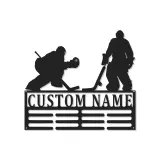 Cartel LED de jugador de hockey personalizado | Decoración mural de metal personalizada | Decoración para habitación infantil y regalo para deportistas | Luz RGB