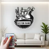 Décoration murale en métal LED personnalisée pour bricoleur - Cadeau pour garage et atelier