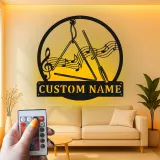 Panneau LED Personnalisé pour Musicien | Décoration Murale en Métal avec Nom Personnalisé | Cadeau Décor de Studio de Musique et de Salle