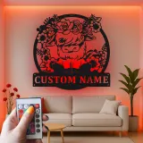 Highland Cow LED Metal Wall Art | Custom Name Sign | Floral Farmhouse Decor for Nursery & Salons | Gift for Cow Lovers