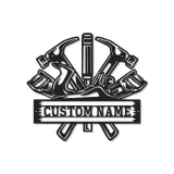 Custom Carpenter Tools Led Light Metal Wall Art Personalized Gift for Woodworkers Workshop Decor 3