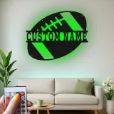 Cartel LED de Fútbol Personalizado | Arte Mural de Metal con Nombre del Jugador Personalizado | Decoración para Sala de Juegos | Regalo para Fanático del Deporte