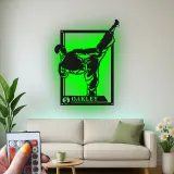 Insegna in metallo LED Karate | Insegna personalizzata per arti marziali | Decorazione con nome del combattente per dojo e palestra | Regalo Taekwondo