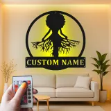 Custom Tree of Life Led Light Metal Wall Art Personalized Gift for Nature Lovers Living Room or Garden Decor