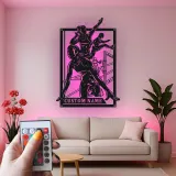 Cartel LED de atleta de obstáculos | Arte mural de metal personalizado | Decoración personalizada con nombre de corredor | Regalo para ella