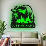 Personalized Moose Metal Sign | LED Backlit Wall Art for Cabin & Lodge Decor | Custom Hunter Name Plaque