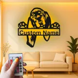 Cartel de metal LED personalizado de Bloodhound, regalo para amantes de los perros, decoración para la sala de estar