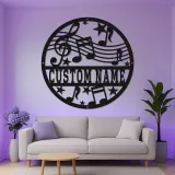 Insegna LED per Note Musicali Personalizzata | Arte in Metallo per Decorazione Studio | Regalo per Musicista Chiave di Violino