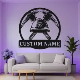 Insegna LED personalizzata per minatore di carbone | Decorazione murale in metallo personalizzata | Picconi incrociati | Regalo industriale per man cave
