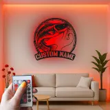 Custom Catfish Led Light Metal Wall Art Personalized Fishing Gift for Anglers Man Cave or Cabin Decor