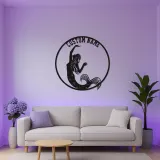 Custom Mermaid Metal Sign | Personalized LED Name Light | Girls Room & Nursery Decor | Nautical Beach House Wall Art