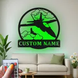 Custom Fighter Jet LED Sign | Metal Aviation Wall Art | Personalized Pilot Gift | Illuminated Man Cave Decor | Aircraft Name Sign