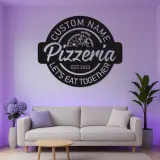 Personalized Pizzeria Sign | Custom 3D Metal Wall Art | Retro Restaurant & Kitchen Decor | Backlit LED Logo for Business